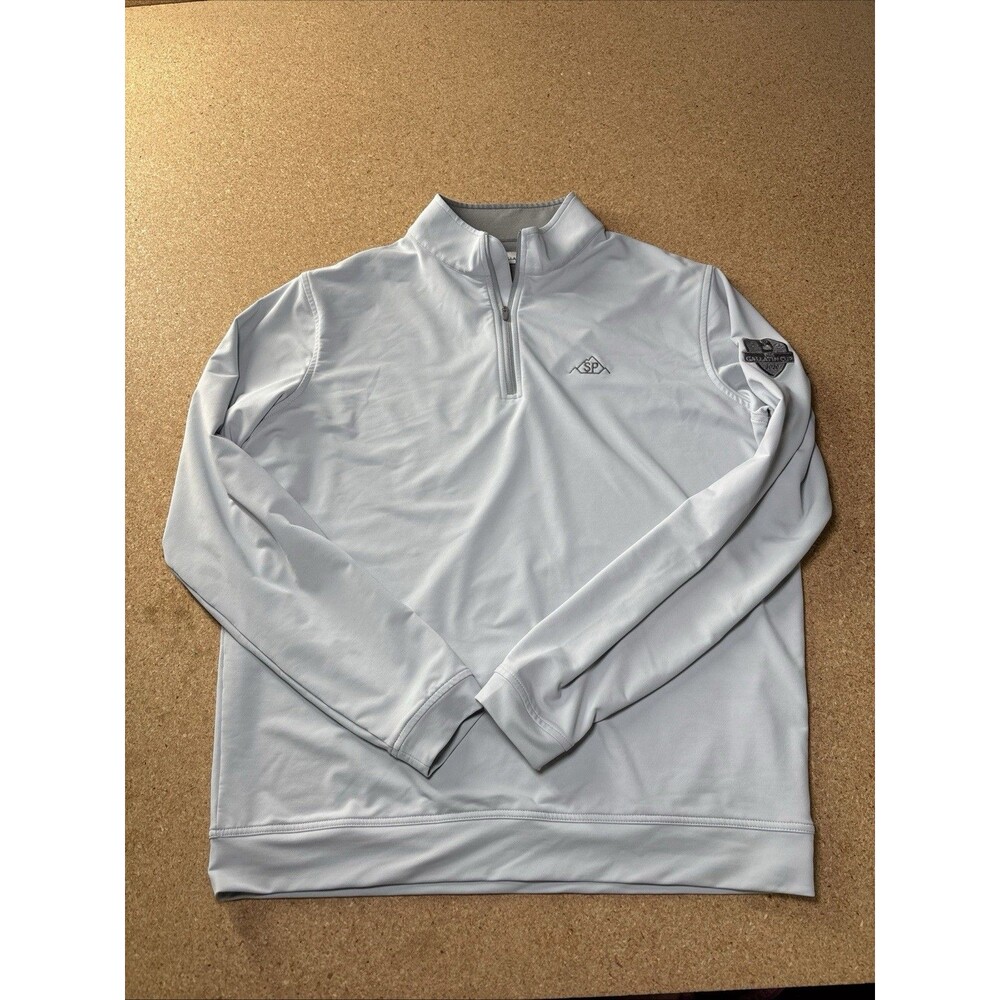 Peter Millar Pullover Mens L Gray 1/4 Zip Long Sleeve Stretch Performance Top B3